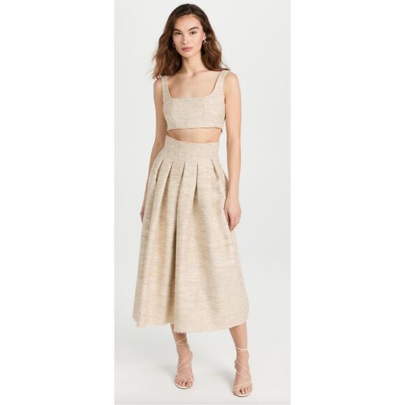 Maylé Vásquez Mar Crop Top in Raw Silk NWT Size Large - Picture 3 of 9